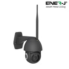 ENER-J Smart WiFi Outdoor Dome IP Camera 2K (230x1296) with 355 Degrees Pan, 90 Degrees Tilt, IR-CUT Night Vision, Motion Detection, Two-Way Audio & Alexa/Google Home Compatibility, Black