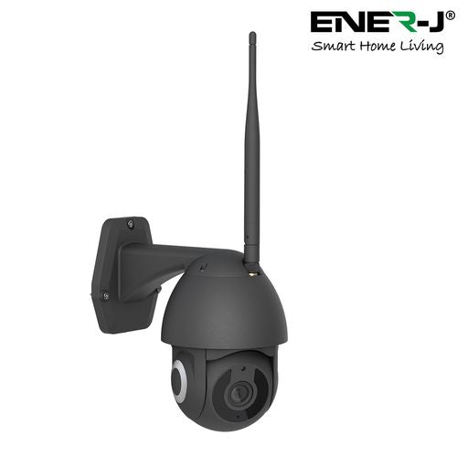 ENER-J Smart WiFi Outdoor Dome IP Camera 2K (230x1296) with 355 Degrees Pan, 90 Degrees Tilt, IR-CUT Night Vision, Motion Detection, Two-Way Audio & Alexa/Google Home Compatibility, Black